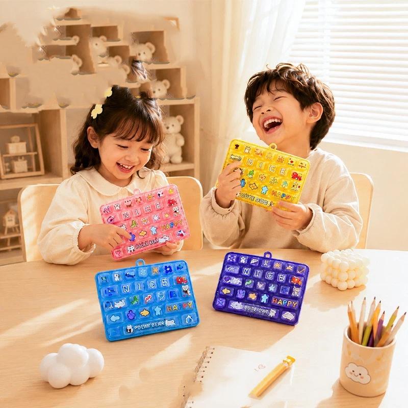26-Key Decompression Button Transparent Cute Design Mini Keyboard Pendant Simulation Keyboard Keyboard Keychain