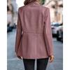 VEZFAA   Women's Fashion Casual Solid Color Print Fall Winter Long Sleeve Stand-Neck Jackets & Coats