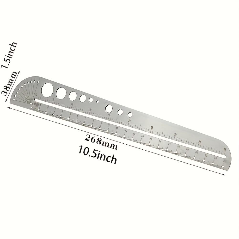 Multi‑Function Stainless‑Steel Large‑Size Compass With Ruler Scale, Hex Outdoor & Leather‑Working Craft Tool for Office