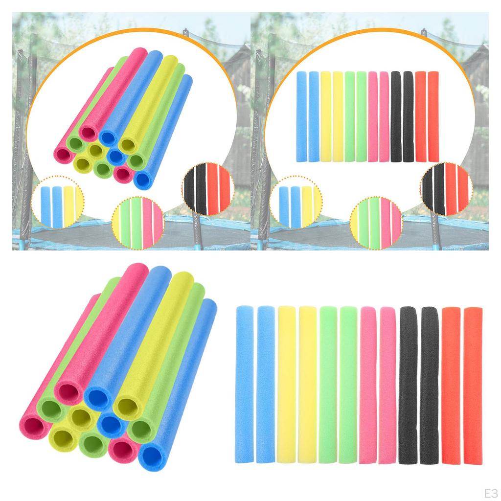 12 Pieces Trampoline Enclosure Pole Foam Sleeves Protection Covers Replacement for Tubing Kids