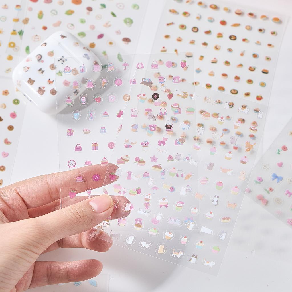32sheets Kawaii Cartoon Mini Stickers Cute Nail Stickers DIY Diary Notes Clipbook Aesthetics Stationery Stickers