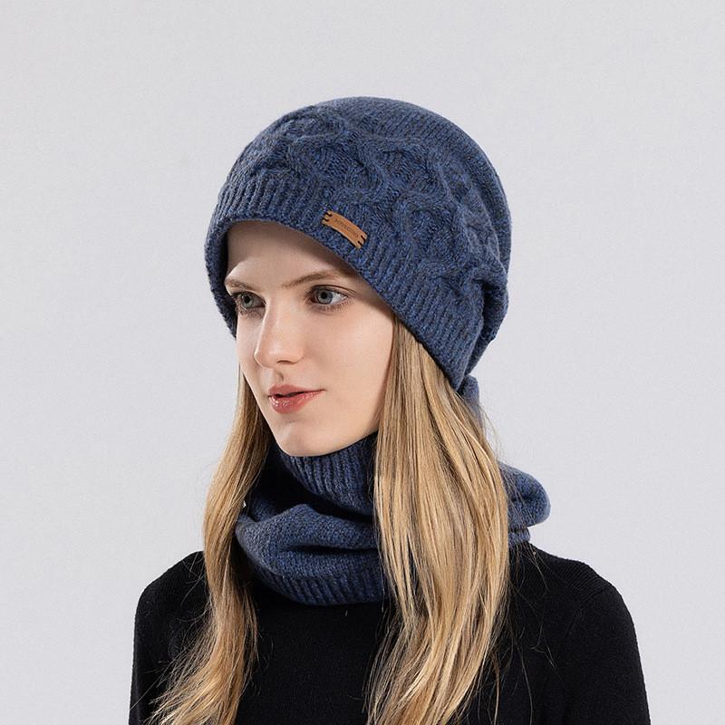 

Knitted Winter Hat And Neck Warmer Set For Women With Windproof And Thermal Protection