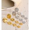 Yhpup Casual Stainless Steel Round Chain Drop Long Hanging Earrings Golden PVD Plated Daily Versatile Wear Jewelry Waterproof