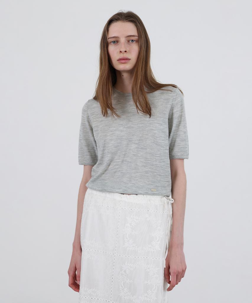 Leuba Merino-Wool Classic Round Knit - Melange Gray