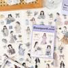 20 Sheets PET Die cut Stickers book Cartoon girl characters Decorative handmade Craft Material Diary Album Scrapbooking Supplies