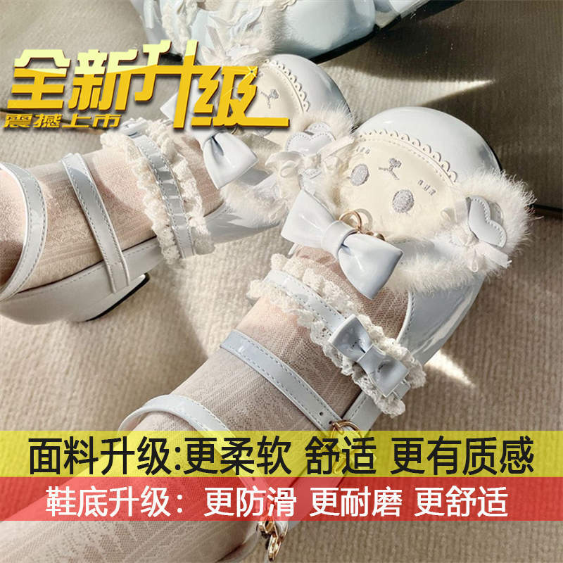 

Туфли-лодочки на низком каблуке с круглым носком, JK, маленькие кожаные туфли в японском стиле, женские, милые с куклой-кроликом, сладко-милые лолита, розовые туфли 40