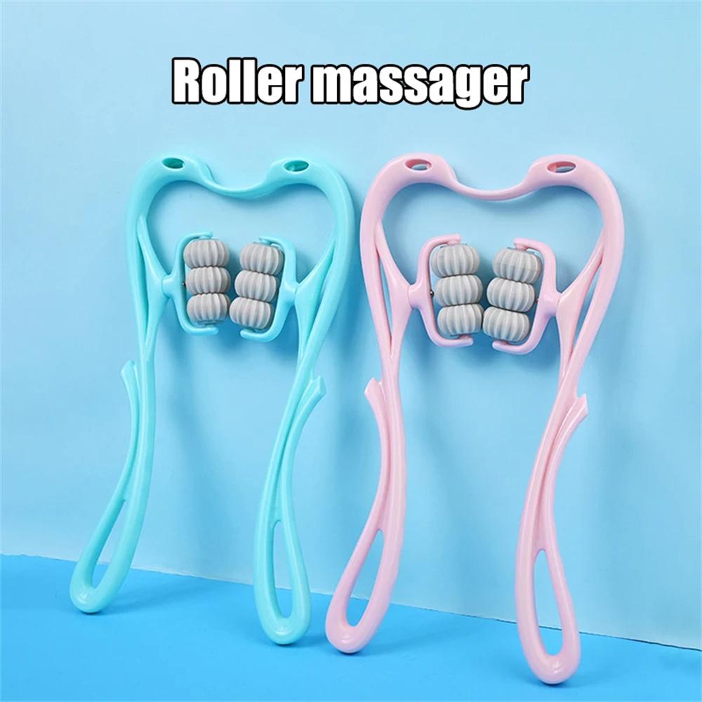 Six Wheel Cervical Massager Clip Neck Massage Roller Neck Shoulder Back Kneading Massager Manual Multifunctional Massage Tools