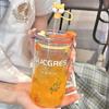 550ml Flower Glass Cup Clear Eyeglasses With Lid And Straw Bubble Tea Cup Ice Coffee Mug For Juice Milk Water Cups Drinkware
