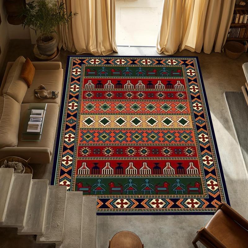 Roter Böhmischer Teppich im persischen Stil Luxuriöse große rutschfeste Matte Wohnzimmer und Schlafzimmer Heimdekoration Teppich