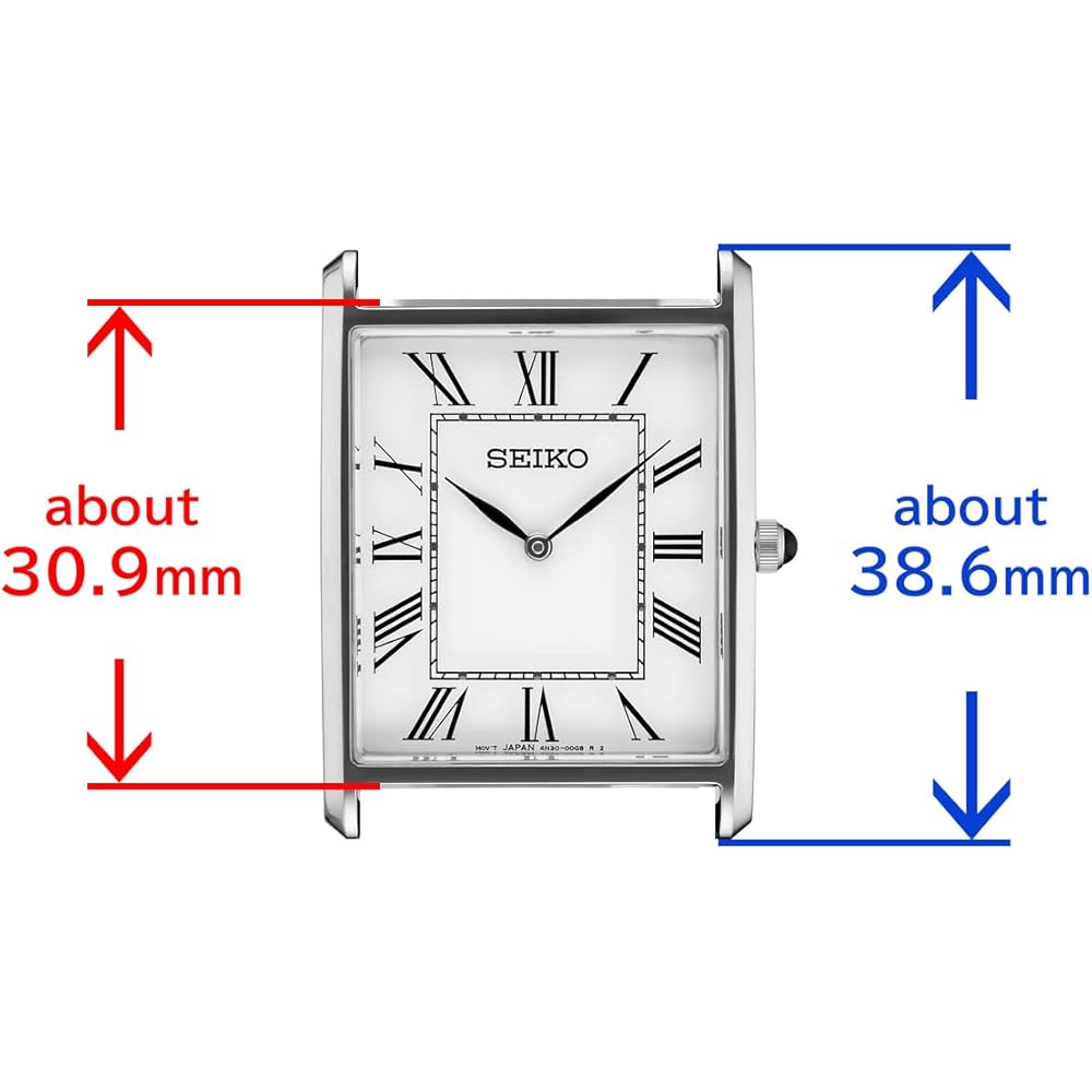 Seiko Men's Square Design Quartz Watch White Dial Black Leather Band