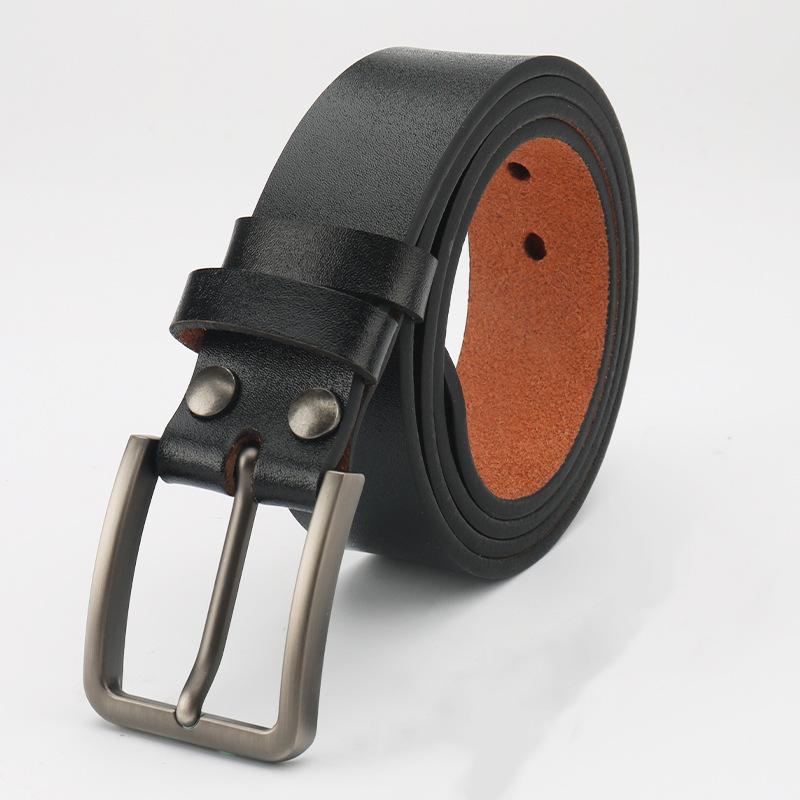 Men Belt Genuine Cowskin Top Layer Leather Soft Jeans Cowhide Belts for Men High Quality Fashion Style Vintage Brown Cowboy Male Belt