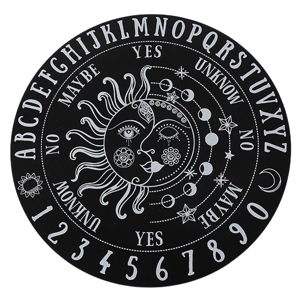 Wooden Pendulum Board with Stars Sun and Moon for Divination Message Board Metaphysical Altar Decoration Supplies