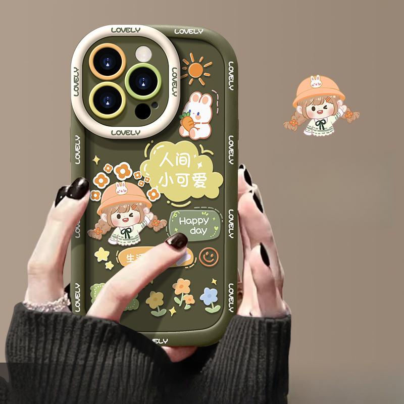 

Подходит для чехла для мобильного телефона Apple 15pro IPhone 13/14 Креативный Маленький Милый 12/11 Мультяшный Пуховый Чехол iPhone XS Max