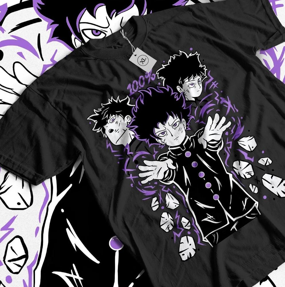 Mob Psycho 100 Tshirt Unisexga Strip Dimple Cast Anime Unisexga Gift Shirt All Size S