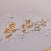 MamacitaSlay Delicate Zircon Flower Crown Horse Eye Stainless Steel Earrings Mini 18K Gold Plated Stud Earrings Fashion Jewelry