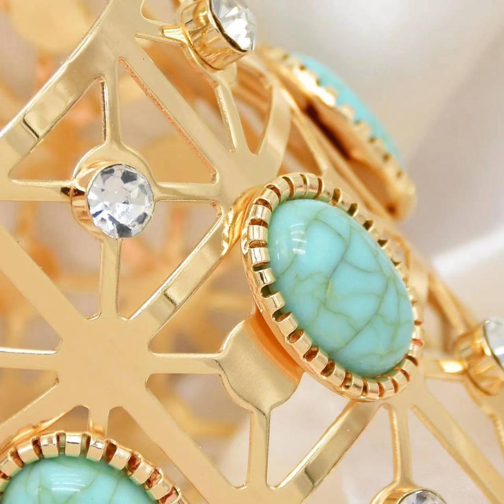 Dunhuang Dance Turquoise Fairy Bracelet - Hollowed Bangle with Unique Personality