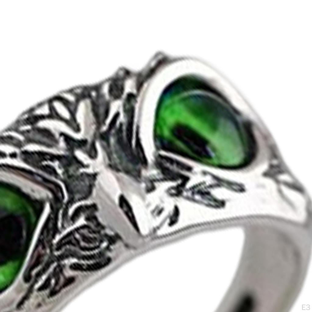 Eye Owl Rings Animal Open Ring Statement for Men Women Teen Boys Girls