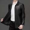 Veste en Cuir PU à Revers Business Casual pour Homme Fengxun