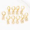 European and American Fashion Gold-Plated Zircon Letter Earrings for Women