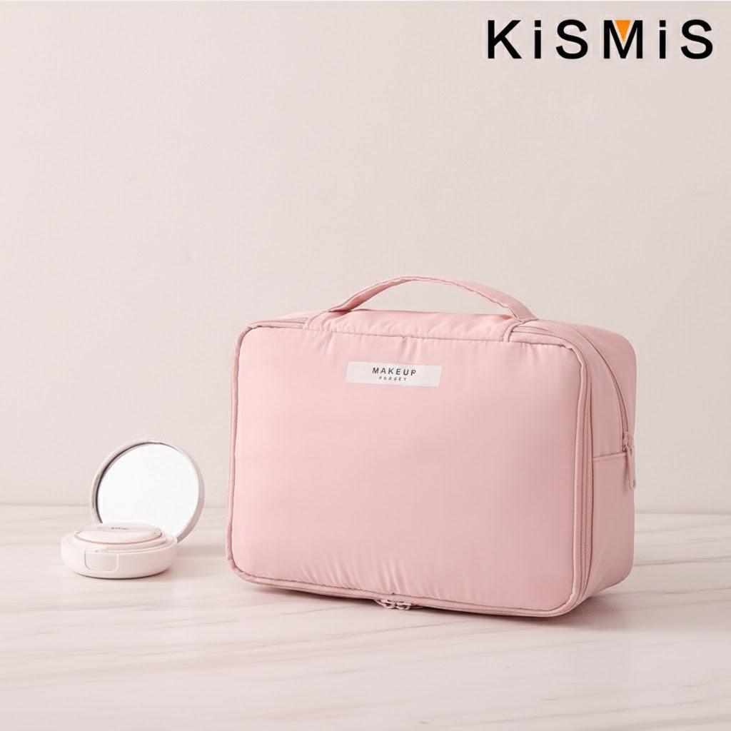 

Portable Women s Travel Makeup Bag Cosmetics Organizer Handbag Jewelry Storage Pouch Makeup Tool Holder 1PC рожевий