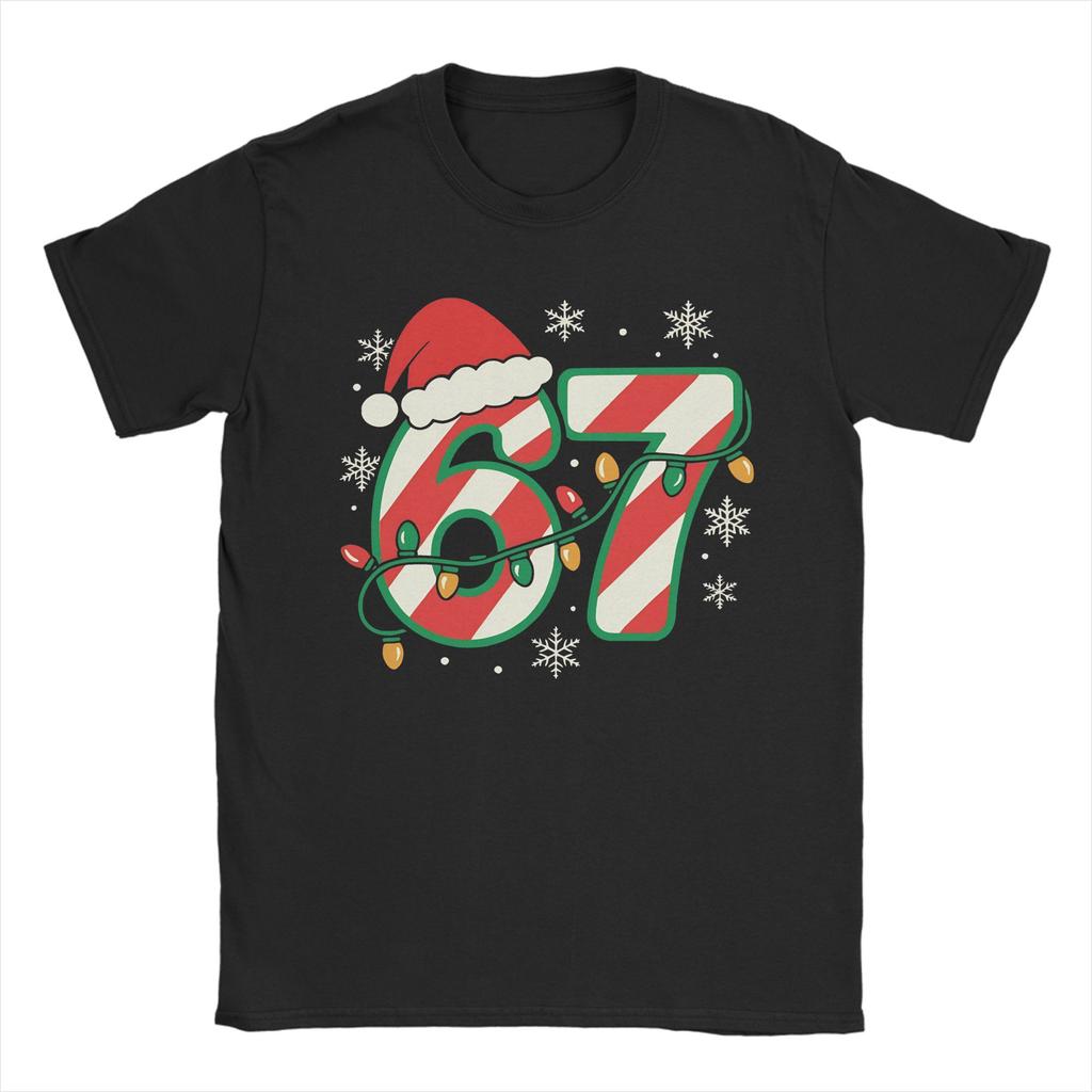 Men Women Graphic Print Six Seven Christmas Santa - Santa Saying 6 7 82761713 Tee T Shirt Pure Cotton T-shirts Clothing