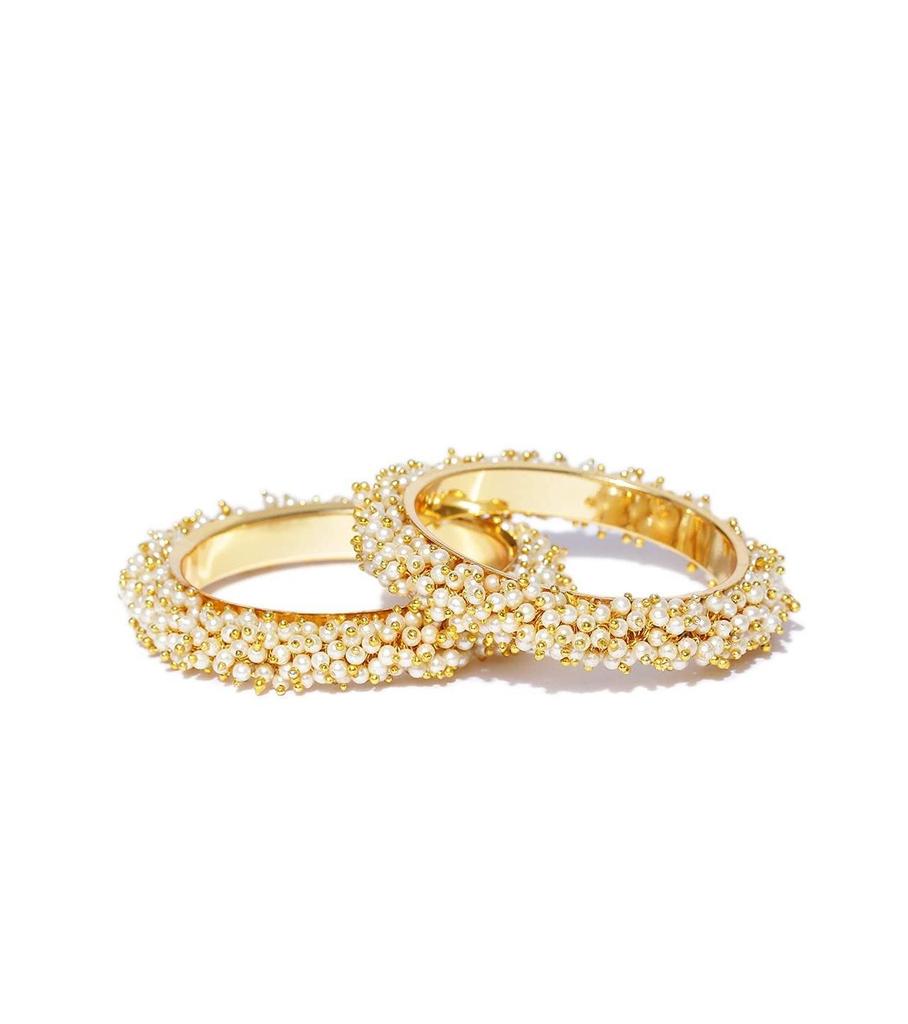 Jewellery for women Traditional Pearl Studded Gold Plated Bangles for Women and Girls