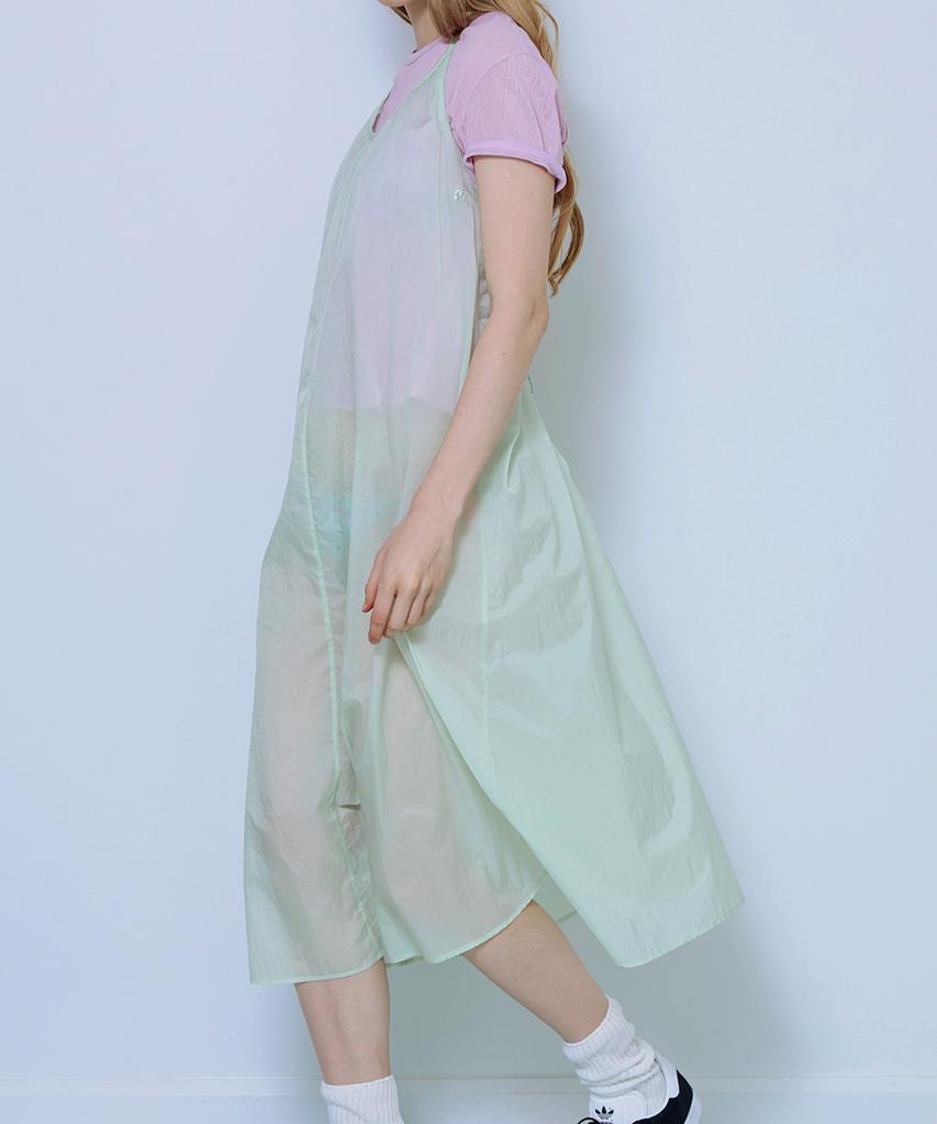 Pisis Two-Way Sheer Layered Dress_Lime