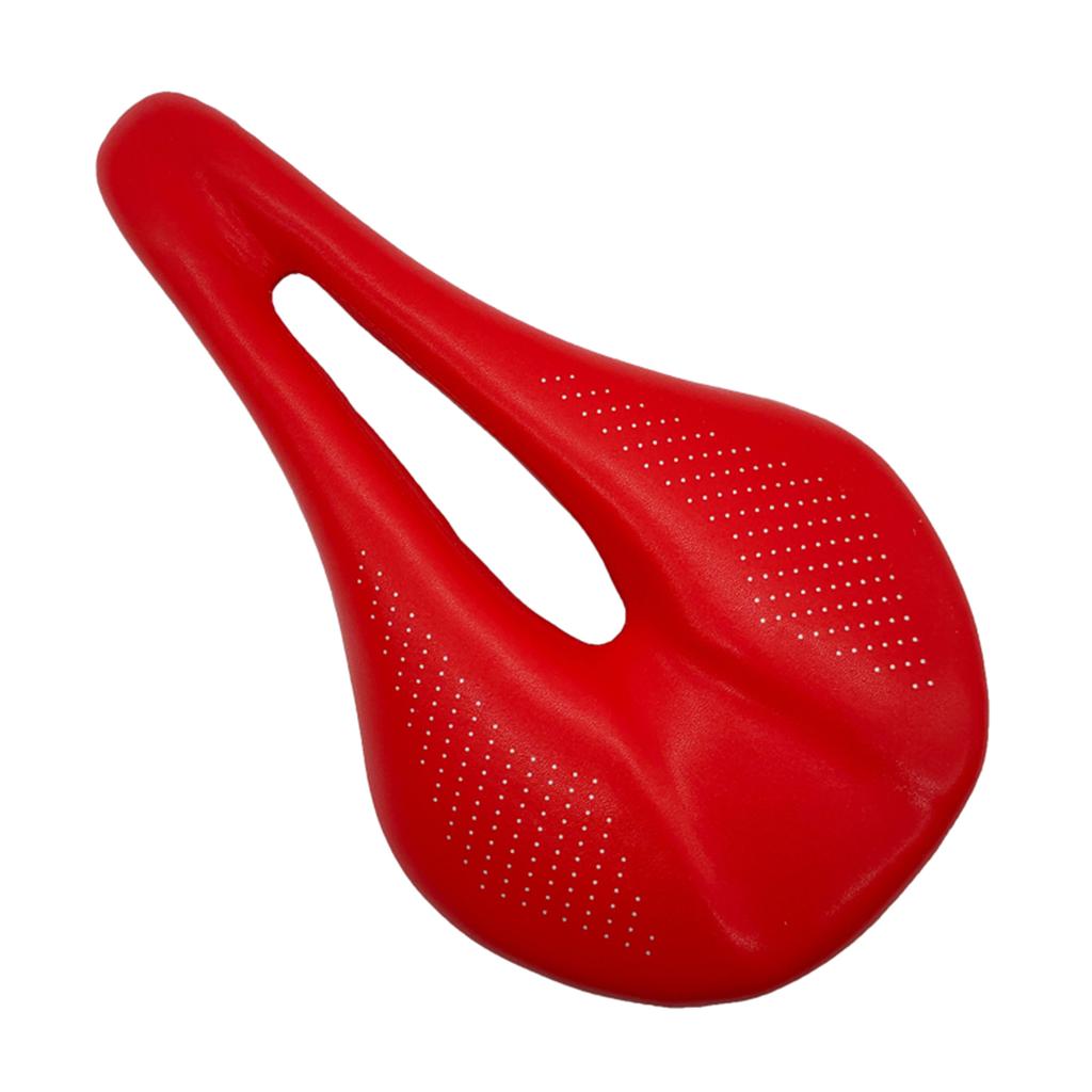 Leather Carbon Fiber Bike Seat Breathable Bike Saddle Cushion Shock Absorption Hollow Cycling Saddle Seats for Men Women
