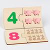 Wooden Matching Puzzle Educational Toy Number Animal Food Board Early Learning Logical Thinking Game Montessori for Kids Gift