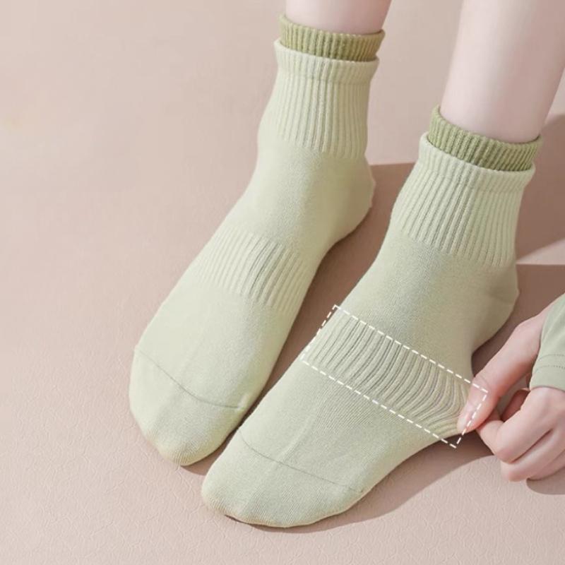 Double Cuff Women's Mid-tube Socks Short Socks Cotton Socks Breathable Sports Socks