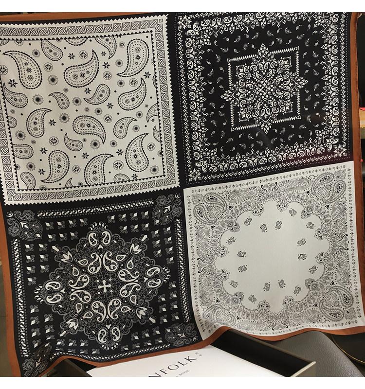 Hangzhou Silk Old Money Wind Cashew Flower 111% Mulberry Silk Scarf Square Scarf Spring and Autumn Versatile Silk Double Crepe Silk Scarf