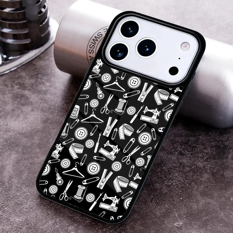 Sewing Machine Pattern soft Phone Case For iPhone 17,16e,15,14,13,12,11,Mini,Pro,MAX soft Silicone Cover