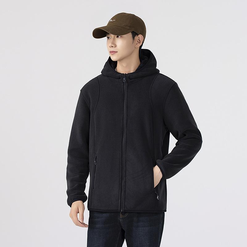 Thickened Austrian fleece fleece fleece jacket, new outdoor autumn and winter cold-proof, comfortable and warm hooded fleece liner jacket