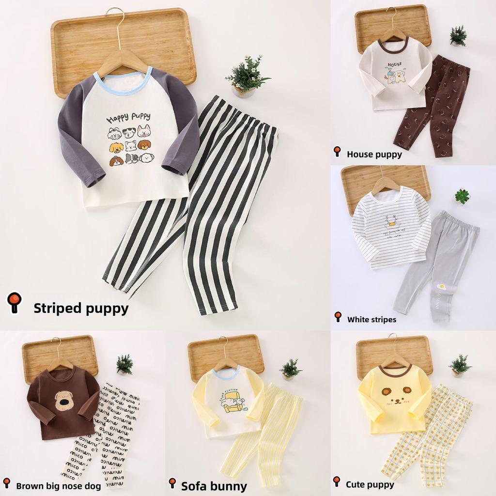 Kids Cotton Thermal Underwear Set With Soft Fabric For Autumn And Spring Playtime
