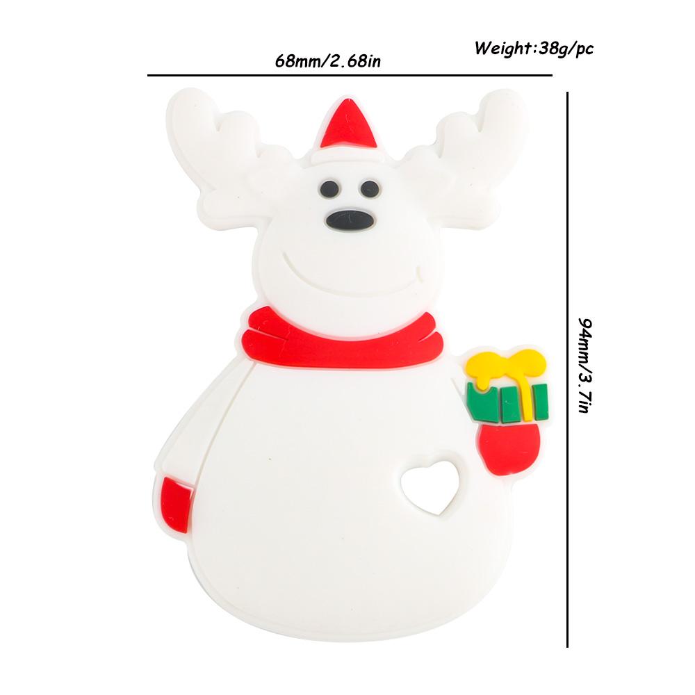 2/5pcs Christmas Series Silicone Beads Santa Reindeer Cookies Snowman DIY Pacifier Chain Jewelry Making Bulk DIY Crafts