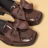 Fashion Bowknot Slip On Loafers for Women Solid Color Patent Leather Shoes Woman Comfort Soft Sole Platform Loafers
