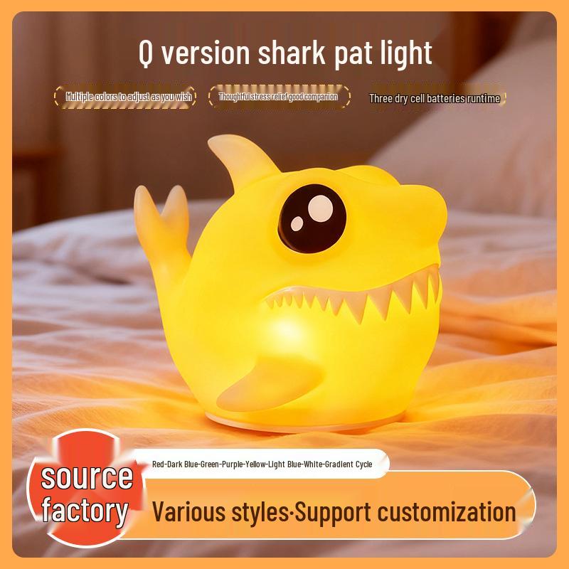 Rechargeable Shark Tap Night Light - Q Version Bedside Atmosphere Lamp