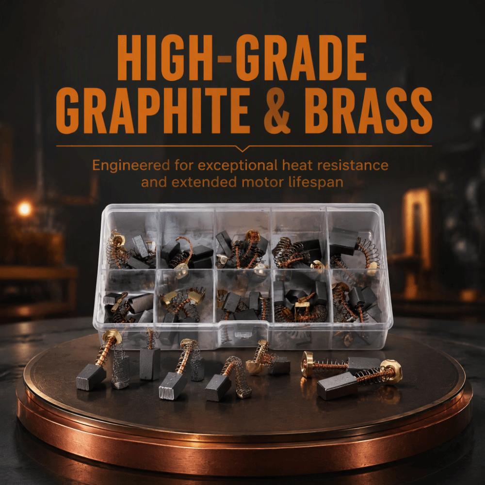 40PCS Storage Box Electric Motor Carbon Brushes Graphite Carbon Brushes Set  Industrial Machinery