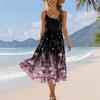 Women’s Summer Floral Print Adjustable Strap Bohemian Casual Beach Holiday Sundress with Pockets Loose Fit Sleeveless Dress