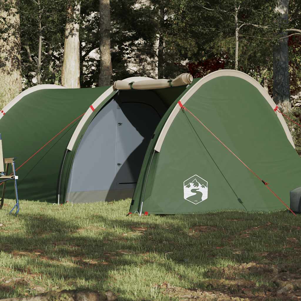 Tunnel Tent for 4 Persons Green Waterproof