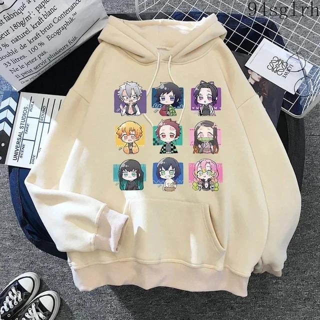 Cute Nezuko Anime Print Hoodies Women Demon Slayer Manga Sweatshirts Tanjiro Kimetsu No Yaiba Hoodie Harajuku Streetwear Clothes