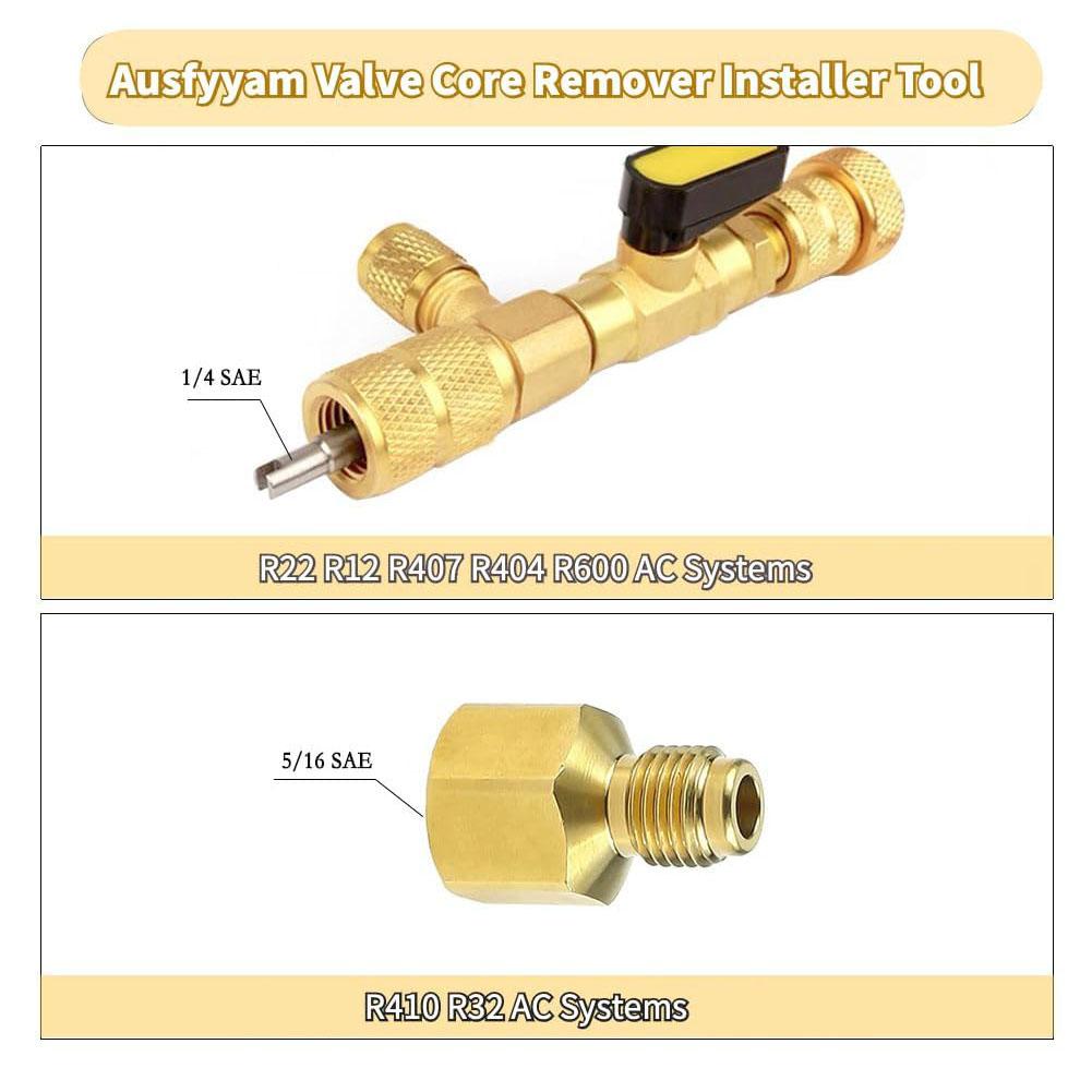 Air Conditioner Disassembly Tools Kit Valve Core Remover Tool HVAC Service Adapter Head Set Wrench Hexagon Good Installer I1G1