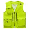 Spring and Summer Men's Fashion Vest Casual Mesh Work Sleeveless Jacket Tool Pockets V Collar Photography Fishing Vest