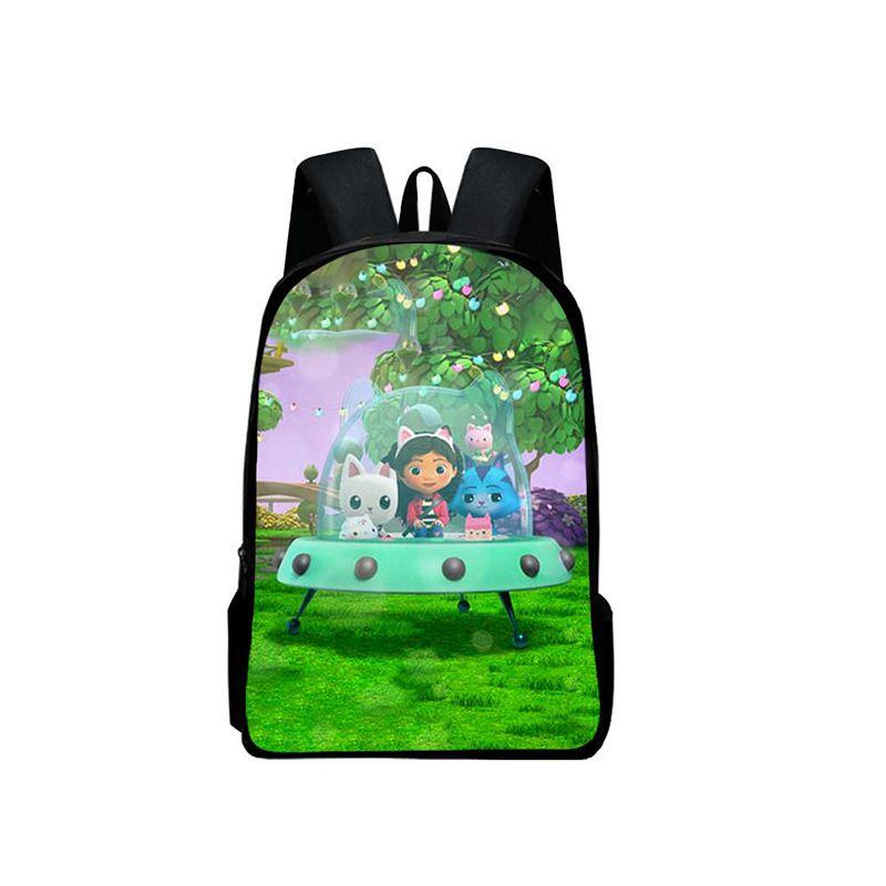 Gabbys Dollhouse Backpack Schoolbag Students Shoulder Bags Pencil Case Pouch