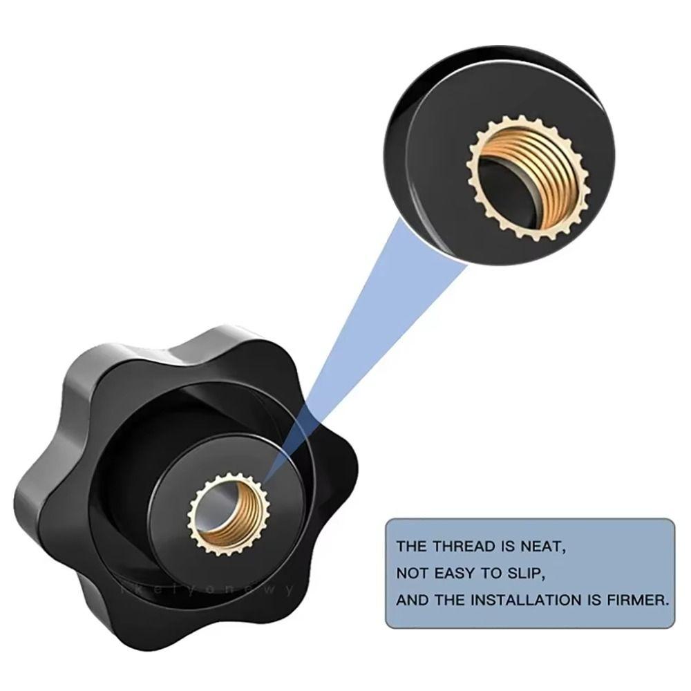 10Pcs Durable M4 M5 M6 M8 M10 M12 Hand Tighten Nuts Handle Thread Black Plum Nuts Mechanical Clamping Knob