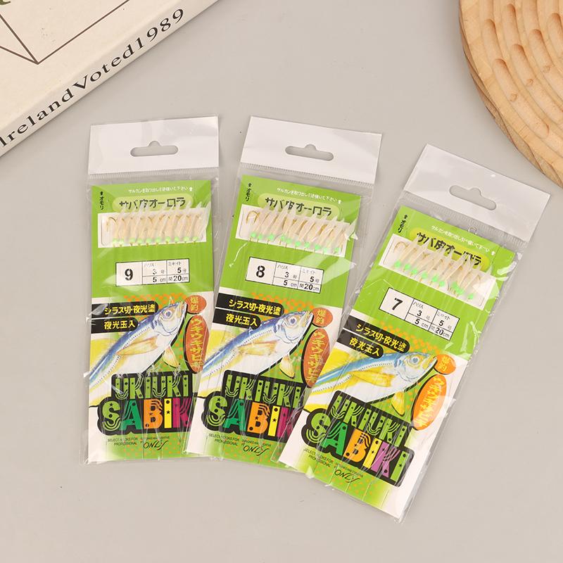 10 Stück/Packung Weißer Fischhaut Bionischer Vorfachhaken Apollo Uki Uki Sabiki Weiße Fischhaut Fisch Angelhaken Angelhaken Angelwerkzeug