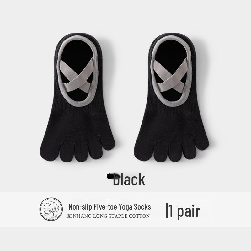 Women's Anti-Slip Yoga & Pilates Five-Toe Socks - Summer Thin, Pure Cotton Toe Separator Boat Socks