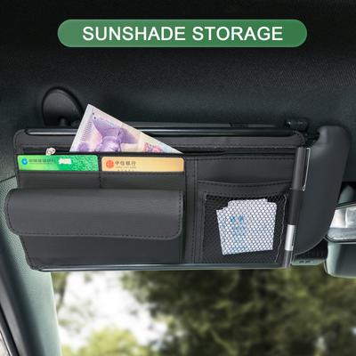 Car Sun Visor Glasses Storage Bag Interior Sunshade Plate Sunglasses Organizer Card Sunglasses Holder for Lada BMW Toyota