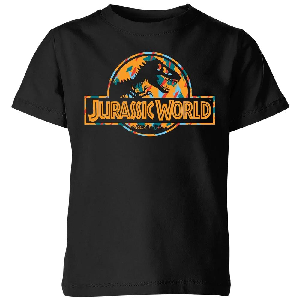 Jurassic Park Logo Tropical Kids  T-Shirt - Black - 3-4 Years 110