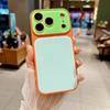 Fashion Color Collision Acrylic Case for iPhone 14 15 16 17 Pro Max Bumper Big Window Camera Protection Cover